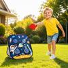 Children's Outdoor Toss Bean Bag Game Set with Space Theme Target and Hoop Board for Kids Physical Activity and Coordination Practice
