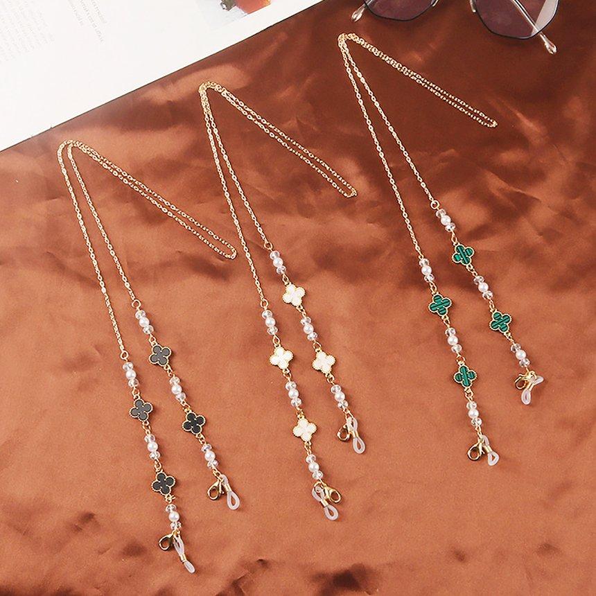 Buy Pearliky 77cm Eyeglass Chains Fashion Women Pearl Fourleaf Clover