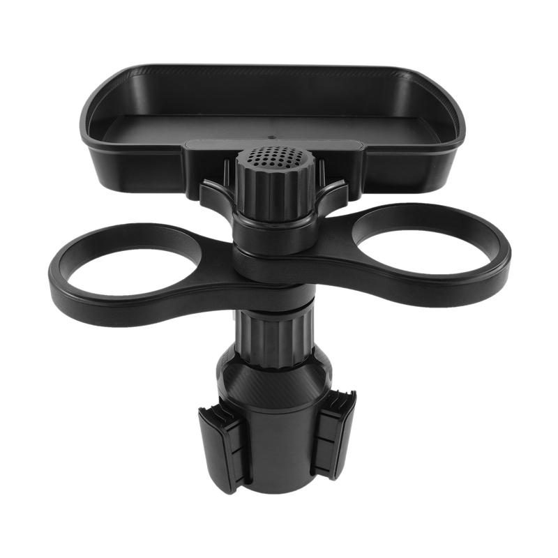 1Pc Adjustable Dual Cup Holder Expande 360°Rotating Multifunctional Car Seat Cup Holder Car Seat Snack Tray Storage Device