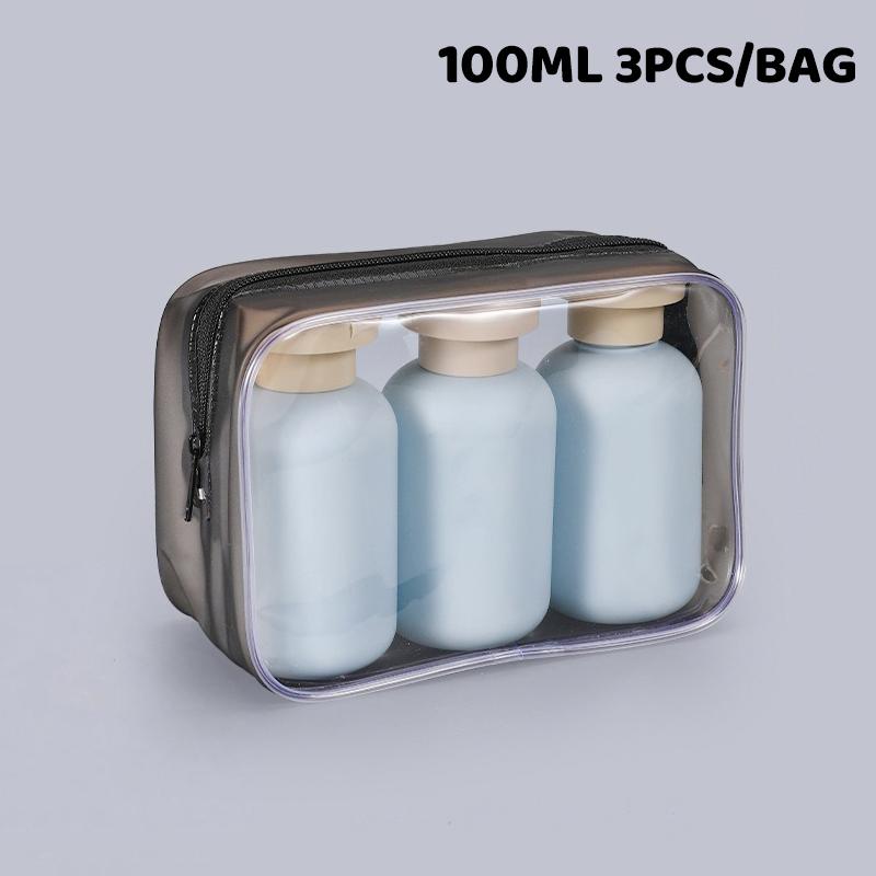 3Pcs Soft Leakproof Travel Bottles Set 100ml 3.4oz Portable Squeeze Tubes For Shampoo Lotion Refillable Travel Essentials