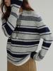 Joli Chiose Women's Striped Polo Collar Knit Sweater - Autumn Long Sleeve Casual Style