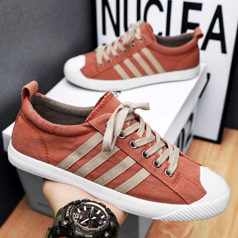 Summer Men Canvas Shoes Breathable Casual Low-Top Sneakers Soft Sole Flat Shoes Trendy Sports Footwear for Teens Boys