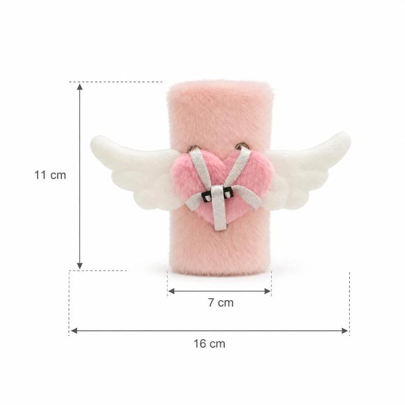 1Pc Cartoon Safety Belt Shoulder Cover Plush Fixed Doll Sweet Cute Auto Interior Styling Soft Small Accessory Fashion Car Decor