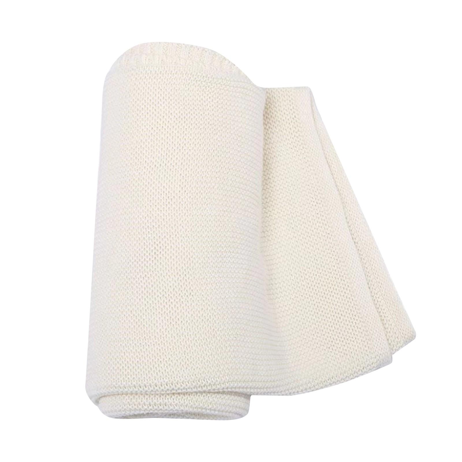 

Персонализированное вышитое однотонное хлопковое трикотажное одеяло для детской коляски, хлопковое одеяло с ворсом One Size