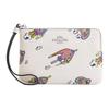 Cosmic 16 Rocket Print Zip Closure Litchi Grain Leather Clutch Small Women Clutch Off-White CW864-SVCAH