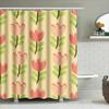 Pink Flowers Shower Curtain Home Decor Bathroom Accessories Waterproof Bath Fabric 72X72 Inches With Hooks Set (Set)