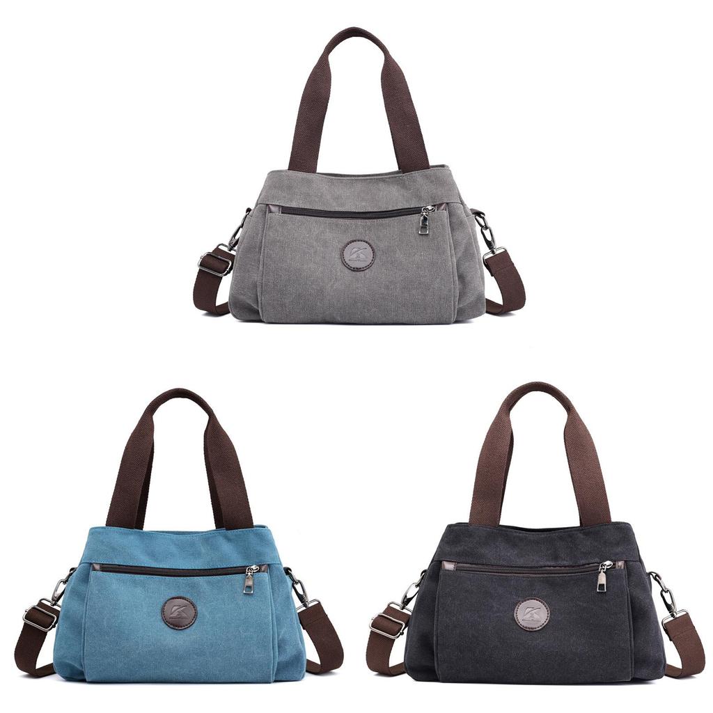 Canvas Ladies Crossbody Bag With Zipper Closure And Interior Pockets For Work