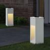 Solar LED Path Light 2 Pcs White Cold Rolled Steel