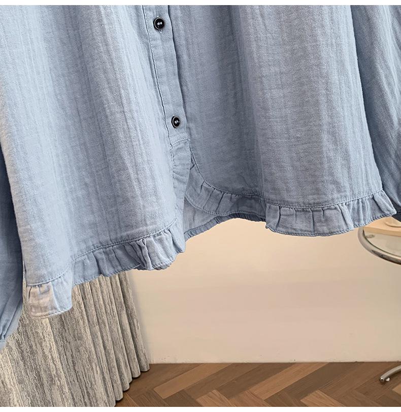 2026 Early Spring Women's Elegant Long Sleeve Cotton Gauze Shirt