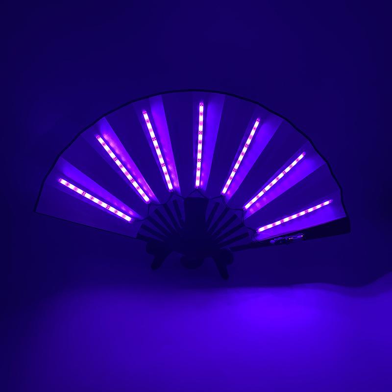 Irisierender LED Leucht-Disco-Party-Fächer - Leuchtende Faltbare Bühnenrequisite