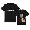 Vintage Cult Film Character Tribute Graphic Tee - Unisex Digger Inspired Fan Art
