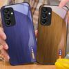 Holzmaserung Gestreift Blau Für Samsung Galaxy A15 5G 54 4G 51 50 24 35 90 71 12 51 53 52S 80 22 34 Schwarz Gehärtetes Glas Handyhülle