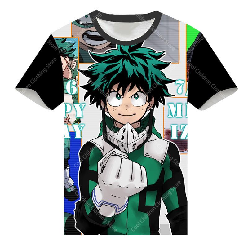My Hero Academia Estate Ragazzi Ragazze Abbigliamento a Maniche Corte per Maglietta Carina Moda Casual Abbigliamento Genitore Figlio Maglietta a Maniche Corte