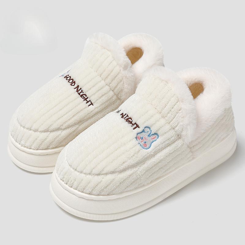 Baumwollschuhe, Taschenabsatz und Samt-Dicksohlen-Warme Indoor-Haushalts-Wasserdichte Baumwollpantoffeln