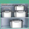 Steel Stainless Crisper Box 1200ml3000ml Square Sealed Antispill Lunch Box Refrigerator Storage Box Portable Lunch Box For Kitchen Office Camping