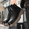 Fashion2024 New Black Leather Boots for Men Winter Boots Men Waterproof Lace Up Short Ankle Boots Men Hiking Boots Bottes Pour Hommes