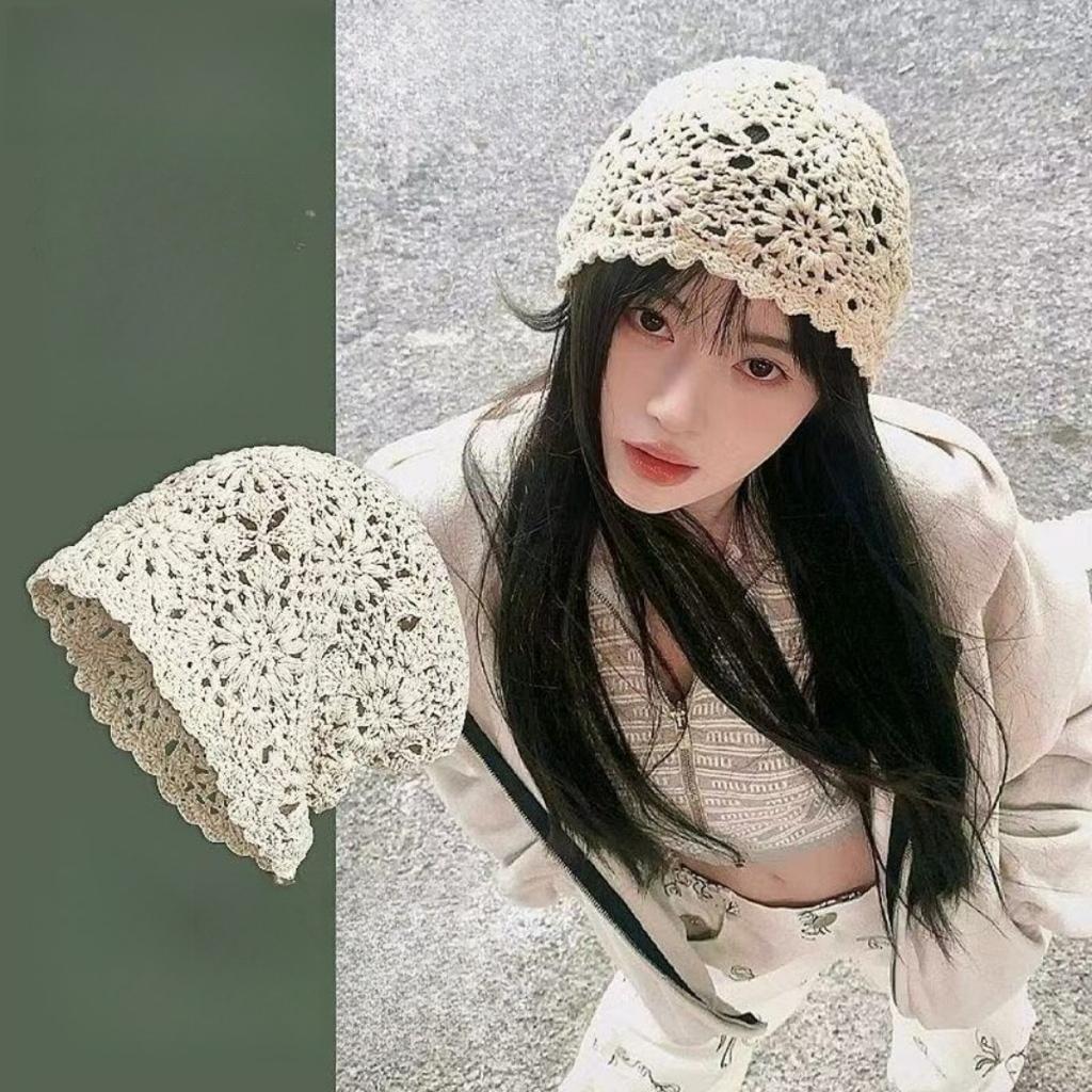 Women's Loose Fitting, Brimless Beanie, Knitted Hollow Hat, Toe Cap, Women's Hat, Thin Cut, Woolen Hat, Knitted Hat, Pile Cap