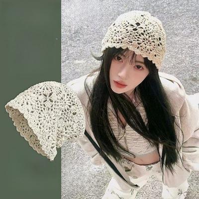 Women's Loose Fitting, Brimless Beanie, Knitted Hollow Hat, Toe Cap, Women's Hat, Thin Cut, Woolen Hat, Knitted Hat, Pile Cap