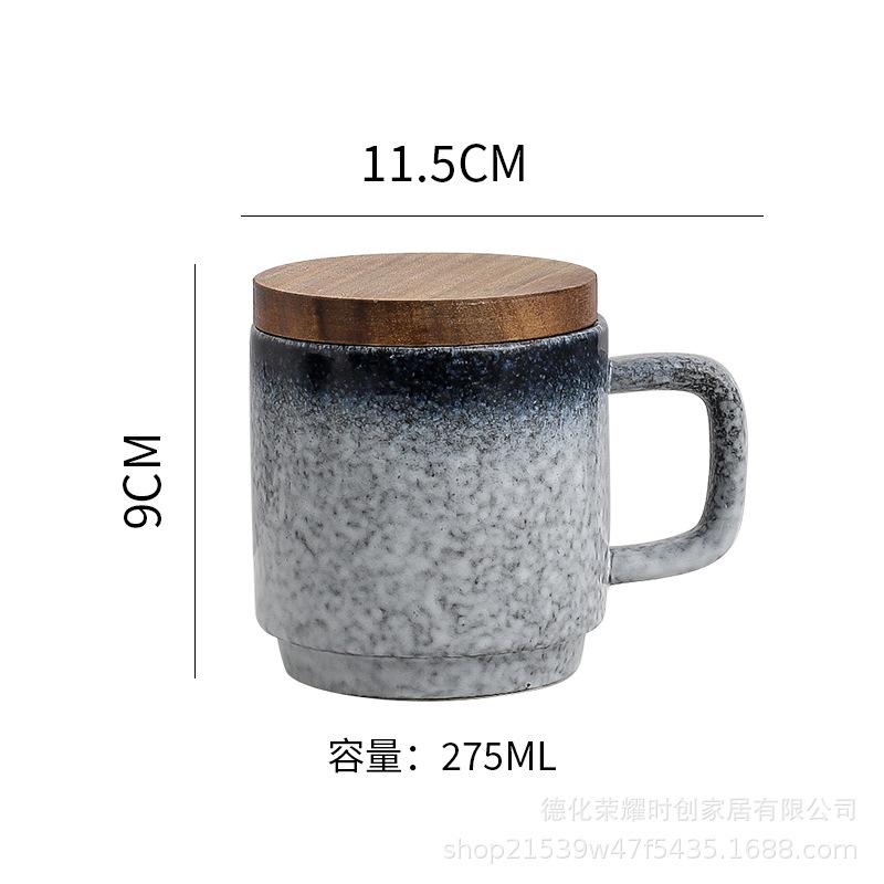 Ins Minimalist Ceramic Mug Water Cup with Lid Office Student Couple Mug European-style Literary Water Mug