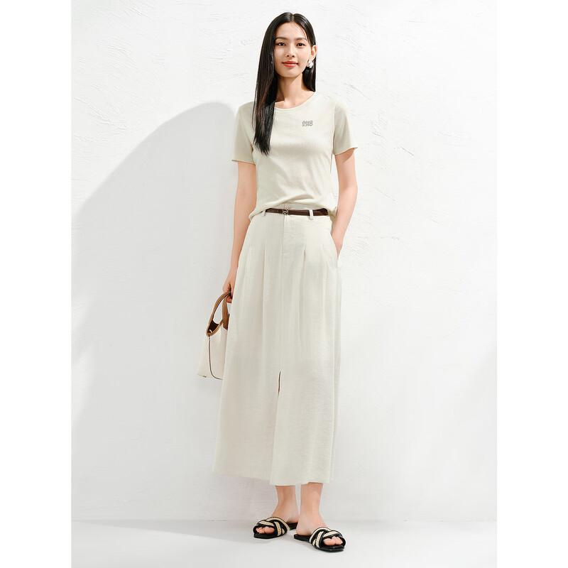 JZ Annacoco Women s Studded Round Neck Lyocell Blend T-Shirt 2XL