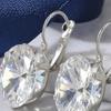 Stylish Ear Accessories for Ladies 1 Pair Cubic Zirconia Drop Dangle Earrings Women, Faux Streamlined Jewelry Commuting Crystal Hoop Levelback