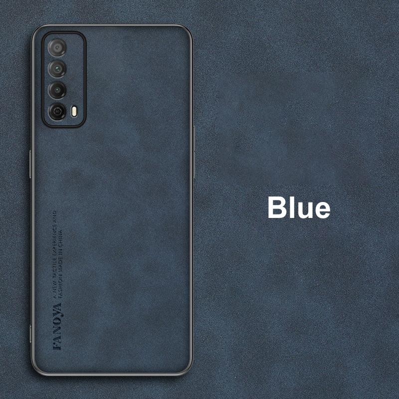 Luxury PU Leather Case For Huawei Y7A P Smart 2021 Back Cover Business Matte Silicone Shockproof Full Protection Phone Case