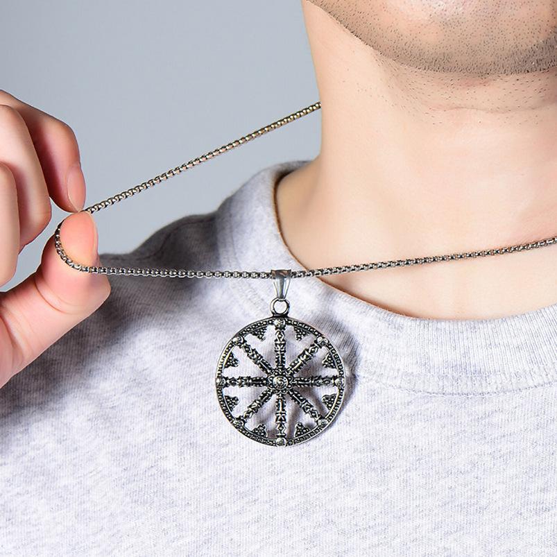 Accessories Hexagram Hip Hop Personality Creative Viking Compass Necklace Pendant, Accessories