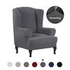 Wing Chair Slipcover Stoelhoezen voor Wingback Stoelhoezen Slipcovers 1 Stuk Stretch Sofahoes Meubelbeschermer Spandex Jacquard Geruit Patroon