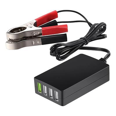 12V/24V na 5V 4-portová USB nabíječka USB nabíječka multiportová USB nabíječka s klipem na baterii pro ostatní chytré telefony a tablety