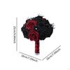 Artificial Rose Flowers Black Leaves Dark Wedding Ornament Twig Goth Flower Bouquet for Theme Party