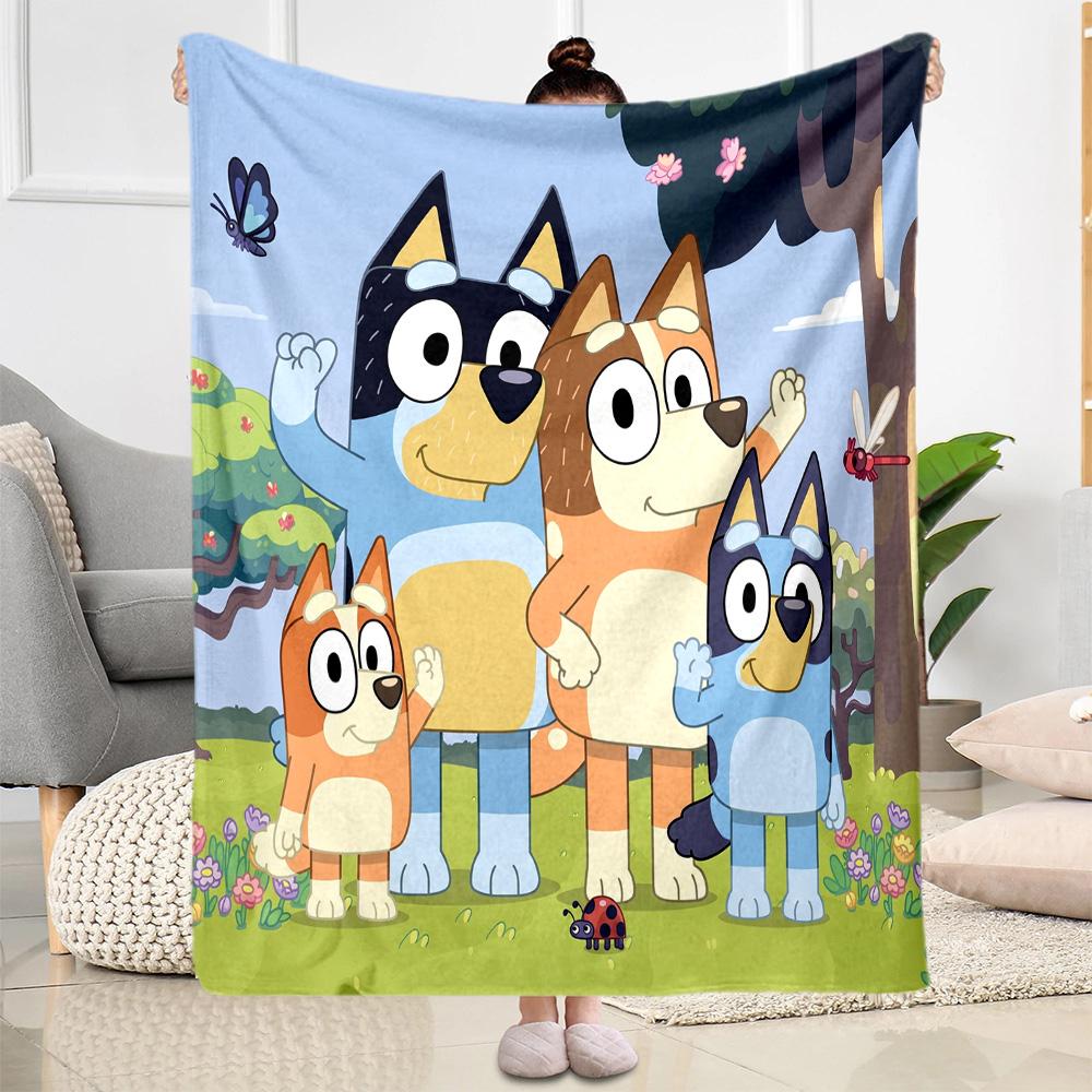 Merry Bluey Christmas! Blanket Comfortable Suitable for Sofa Office Chair Office All-Season Use Warmthful Decor