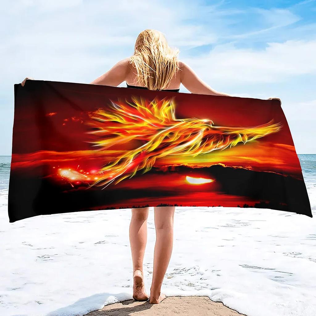 Phoenix Beach Towel Microfiber Quick Dry Sand Free Towel Travel Beach Towels Lightweight Beach Towel Pool Swimming Gym Travel