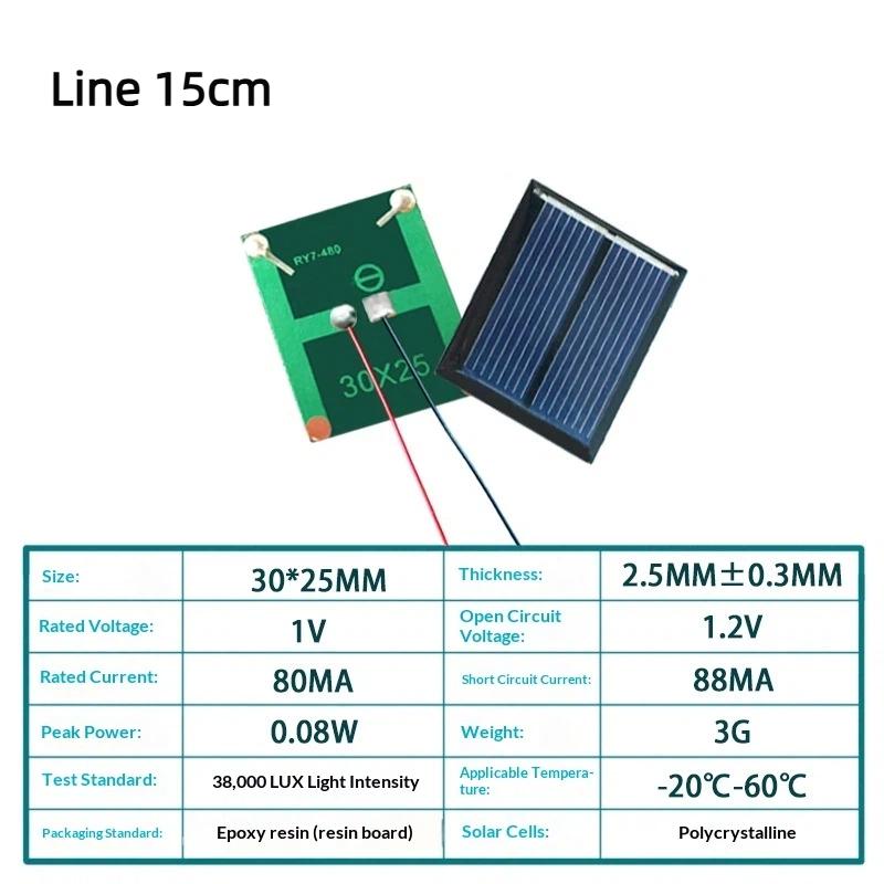 

1 шт. Саморобний зарядний пристрій Портативна мікро сонячна система 1В 5В Сонячна панель Полікристалічний для заряджання акумуляторів на відкритому повітрі A3