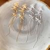 Zinc Zinc Alloy Long Tassel Dangle Earrings Chinese Ancient Style Ear Jewelry Bamboo Leaf Earrings Party