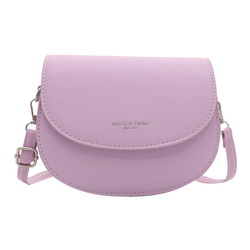 2025 Solid Color New Simple New Fashion Candy Color Fashion Casual Saddle Women's Shoulder Messenger Bag