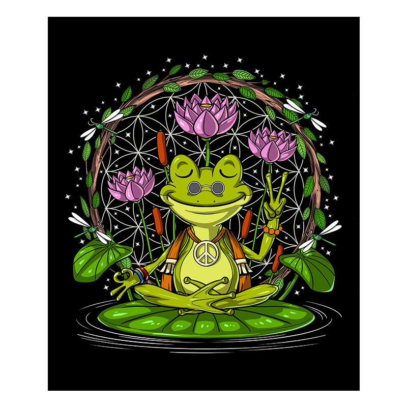 Obca Kobieta Żaba Budda Zen Joga Medytacja Plakat Wydruki Sztuka Ścienna Płótno Malarstwo Zabawne Zdjęcia Salon Wystrój Domu Cuadros