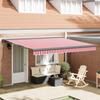 Retractable Awning Red and White 400 x 300 cm Fabric and Metal