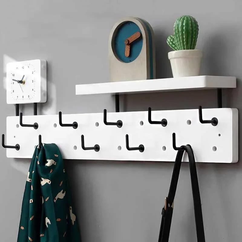 Minimalist Coat Racks Wall Storage Clothes Hangers Space Saving Entrance Hall Hat Backpack Scarf Organizers Hooks Bedroom Shelf