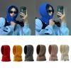 Thickened Wool Knit Hood Hat with Zipper Neck Warmer Pullover Snood Snow Beanie Cap  Winter Outdoor