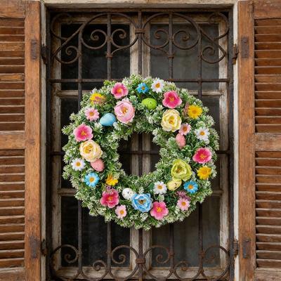 Artificial Decorative Garland In PP Silicone, Hanging Flowers for Door Or Window, Realistic And