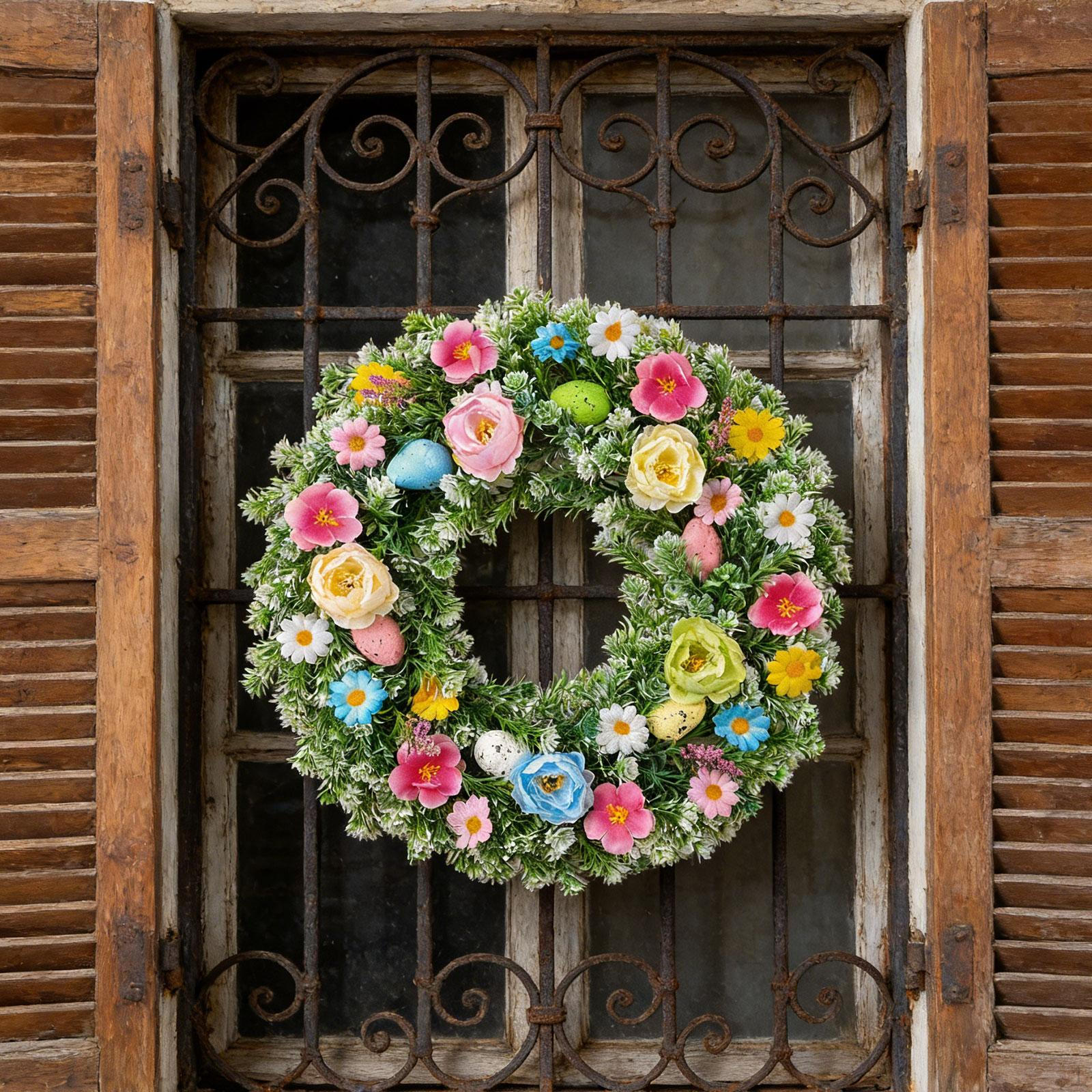 

Artificial Decorative Garland in PP Silicone, Hanging Flowers for Door Or Window, Realistic And 35cm