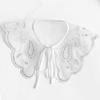 Elegant White Embroidered Flower Detachable Collar for Women Fashionable Sequins Embellished Mesh Shawl Wrap Capelet