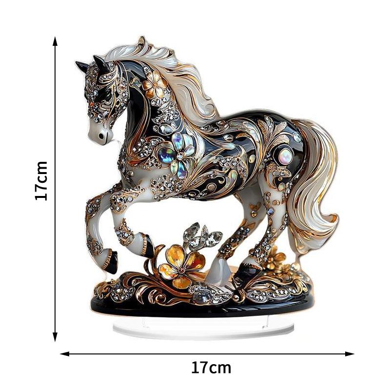 2D Acrylic Ornament 2026 Year Of The Horse Desktop Decorate Miniature Statue Pony Festival Decor Home Office New Year Gift
