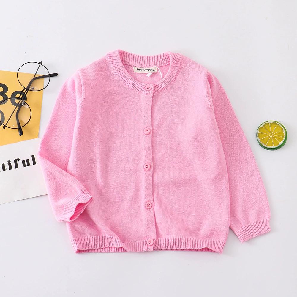 Autumn Girls Clothes Baby Casual Cardigan Solid Open Stitch Boys Soft Coats Children Sweaters Toddler Knit Jackets Full Sleeve