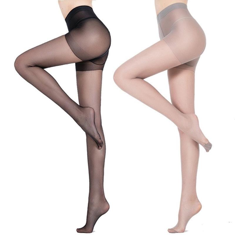 2Pcs High Elasticities Ultra Sheer Pantyhose for Women Breathable Fabric See Through Tights High Waist Stockings Hosiery