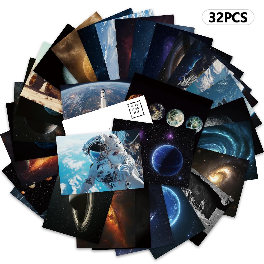 32pcs, Space and Planet Postcards, Astronomy, Greeting Cards, DIY Postcards, Decorations, Collectible and Giftable