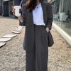 Korean Style 2025 Loose Casual Padded Shoulder Suit Jacket - Multiple Colors