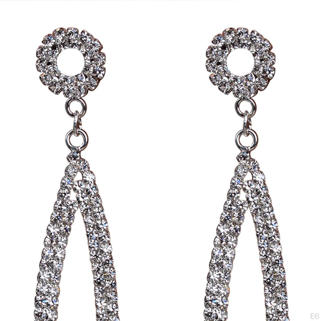 Drop Earrings Dangle Chic Sparkly Women Lady Stylish Elegant Jewelry Stud Long