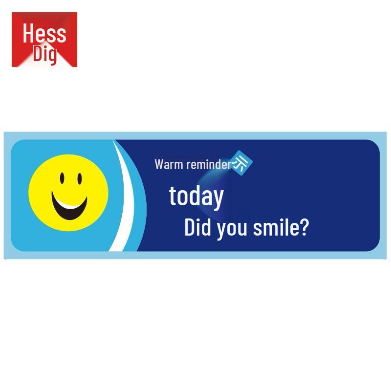 Heisdiger JG-1492 Did You Smile Today? Washroom Reminder Stickers (5-Pack) 10x30cm