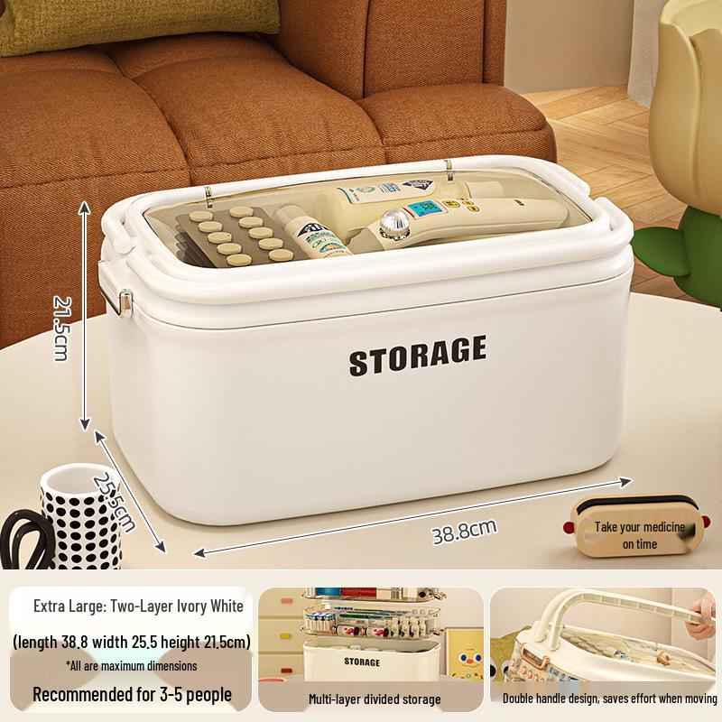 Large Capacity Multi-Layer Family Medicine Storage Box for First Aid and Medication Organization